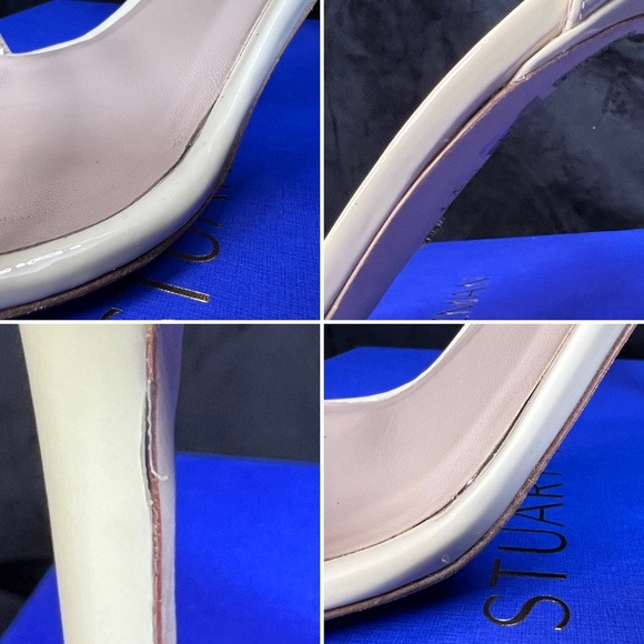 Stuart Weitzman SIZE 11.5 Nudist Curve 100 Sandal leather Vanilla Ankle-Strap - Picture 8 of 16
